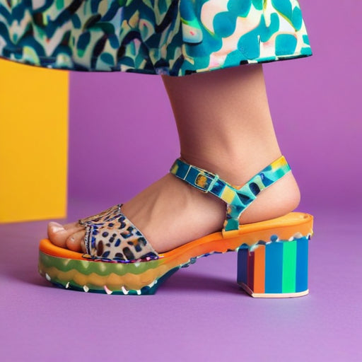 ADD TO WISHLIST - Quirky Rainbow Ankle Strap Sandals