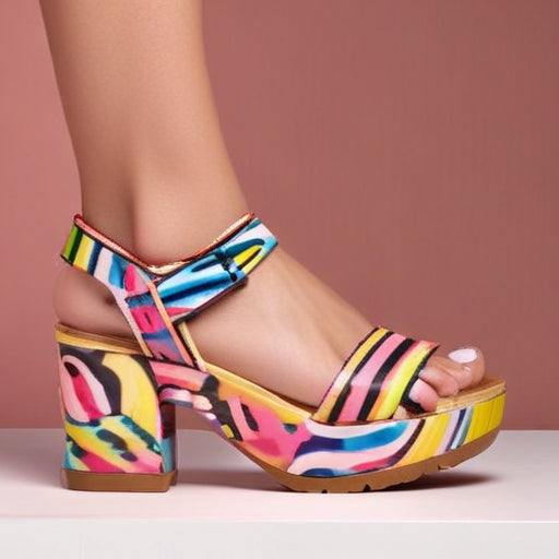 ADD TO WISHLIST - Multicolor Ankle Strap Heel Sandals