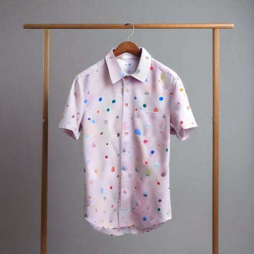 ADD TO WISHLIST - Light Pink Quirky Print Short Sleeve Shirt