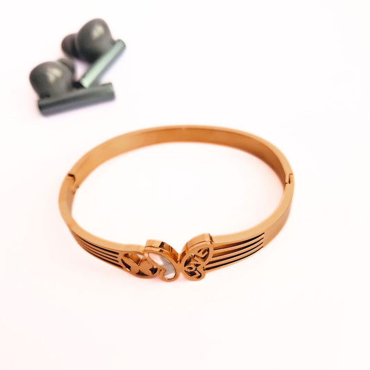 Golden Butterfly Stainless Steel Bangle Bracelet