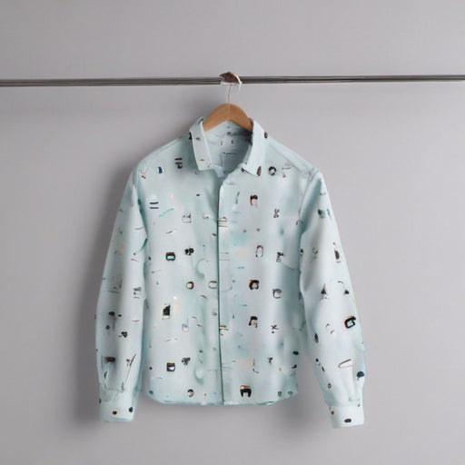 ADD TO WISHLIST - Pastel Green Quirky Print Full Sleeve Shirt