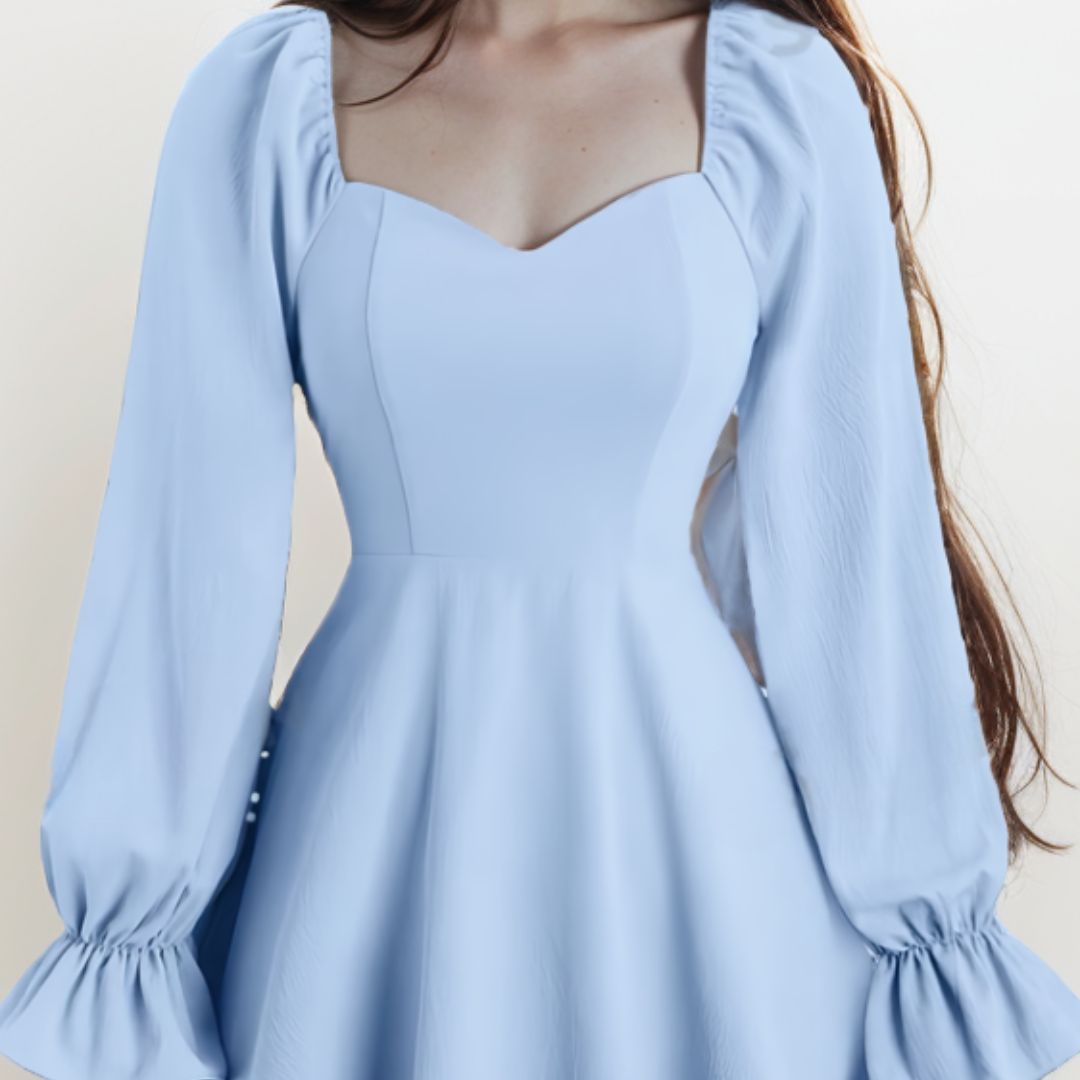 Sweetheart Blue Flare Dress