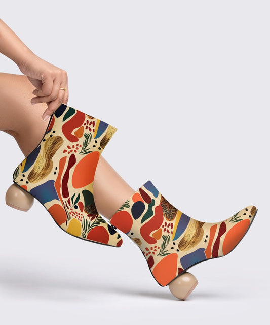 Color Burst Printed Winter Boots for Women