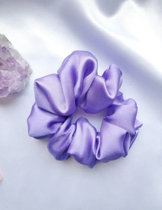 Lilac Satin Scrunchy